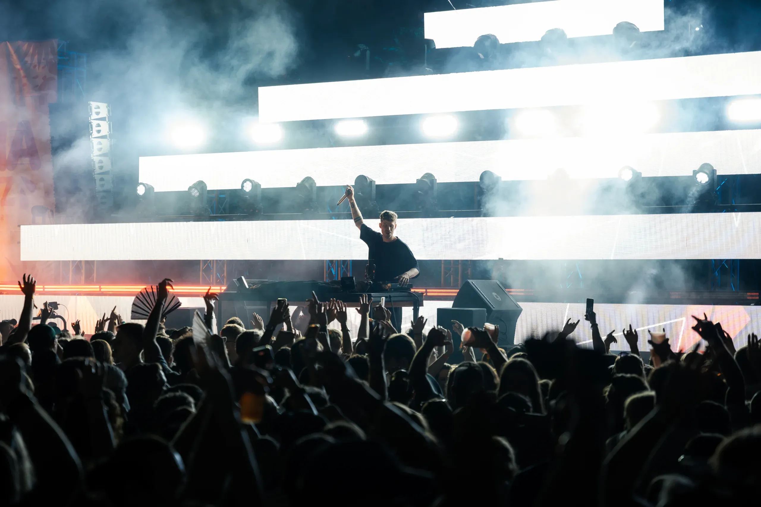 DJ auf der Hauptbühne vor tanzendem Publikum beim Anna Beatz Festival