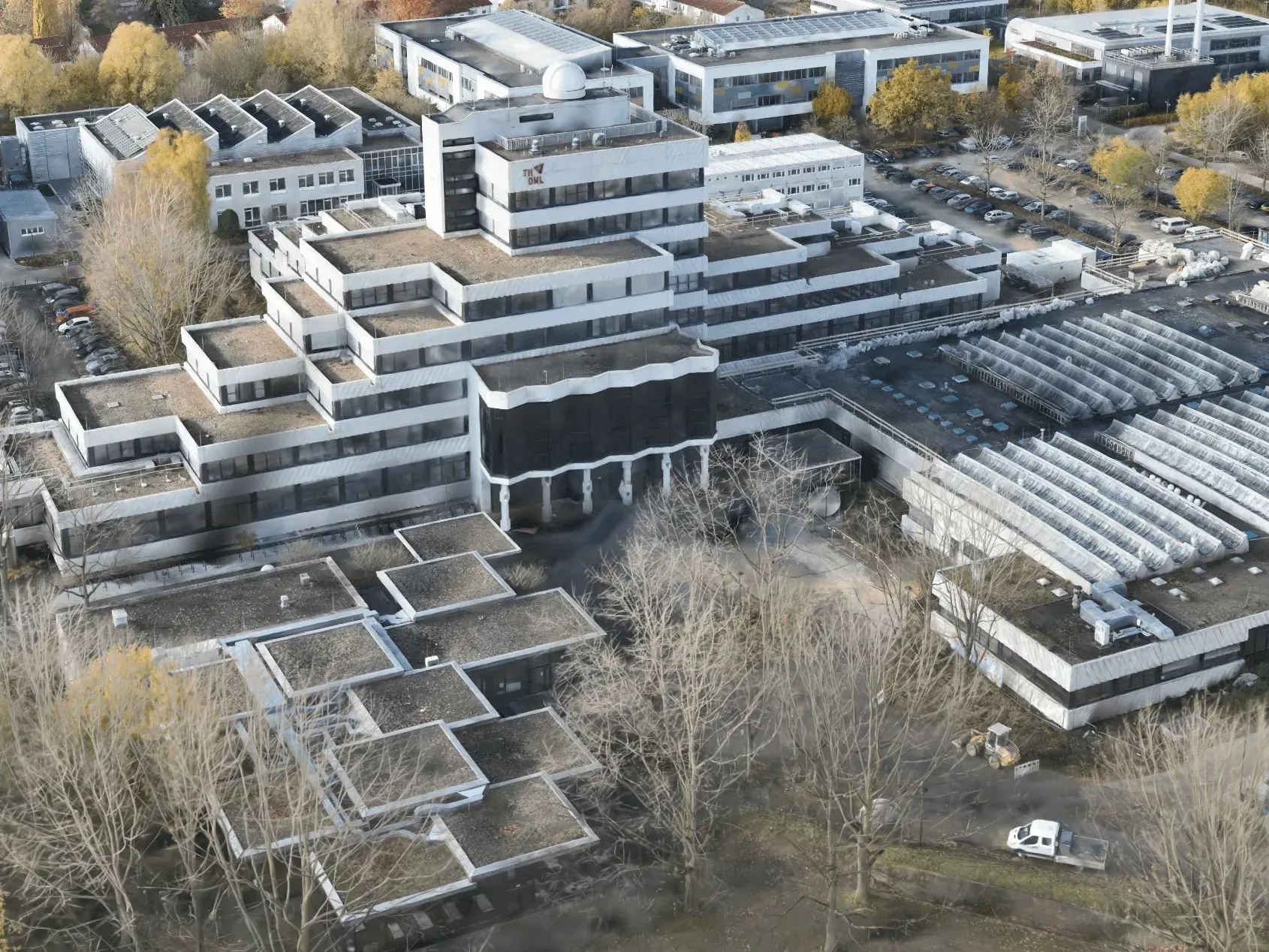 3D-Modell des Innovation Campus Lemgo, errechnet aus Drohnenaufnahmen
